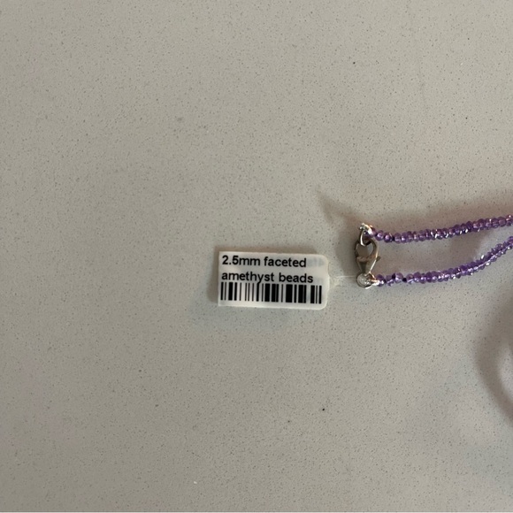 One of a kind faceted Amethyst beaded necklace 15” in length - Picture 8 of 10